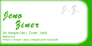 jeno ziner business card